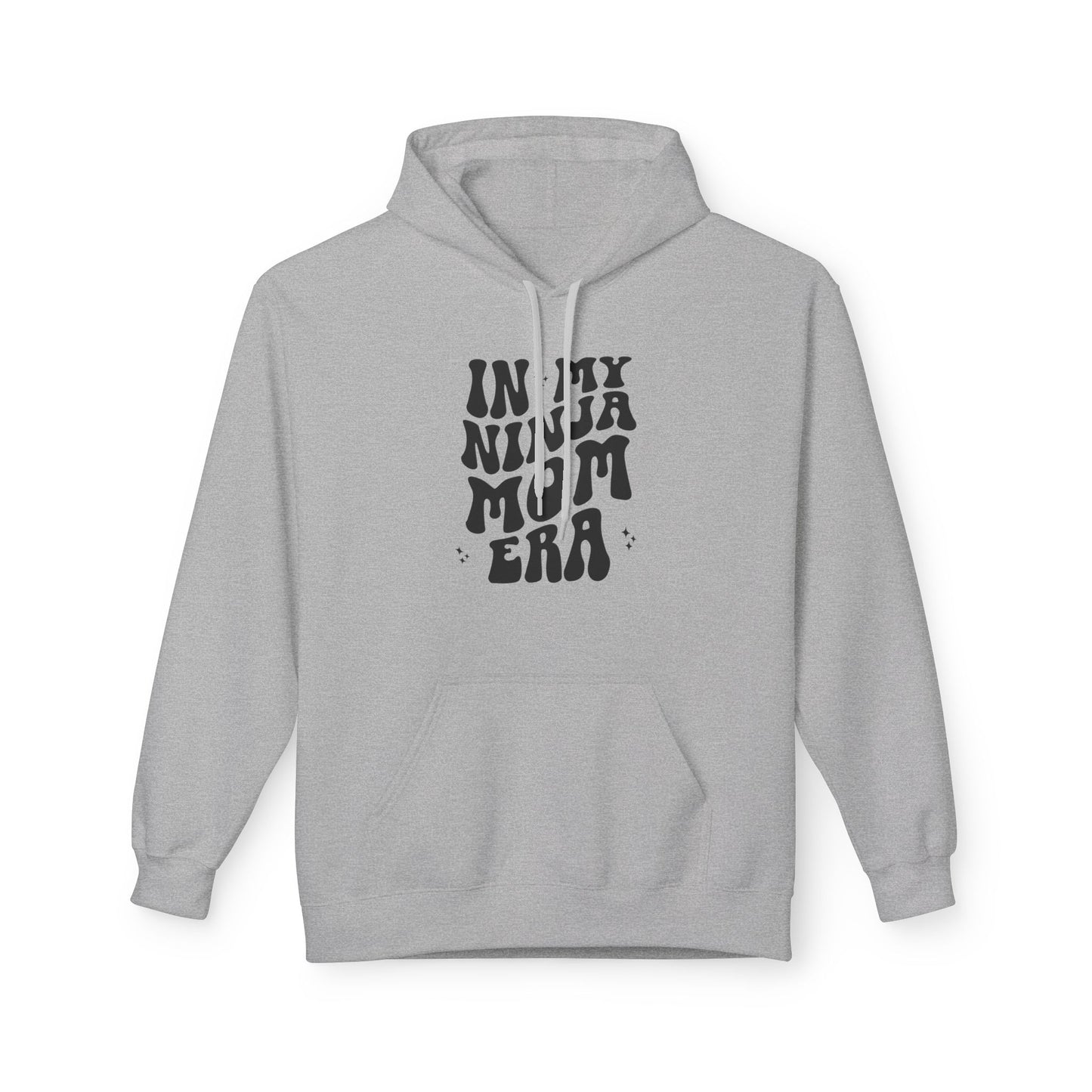 In My Ninja Mom Era Hoodie, Retro Wavy Font, Multiple Hoodie & Text Color Options, Ninja Warrior Mom Sweatshirt