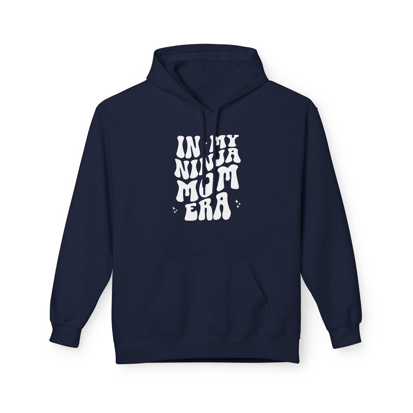 In My Ninja Mom Era Hoodie, Retro Wavy Font, Multiple Hoodie & Text Color Options, Ninja Warrior Mom Sweatshirt