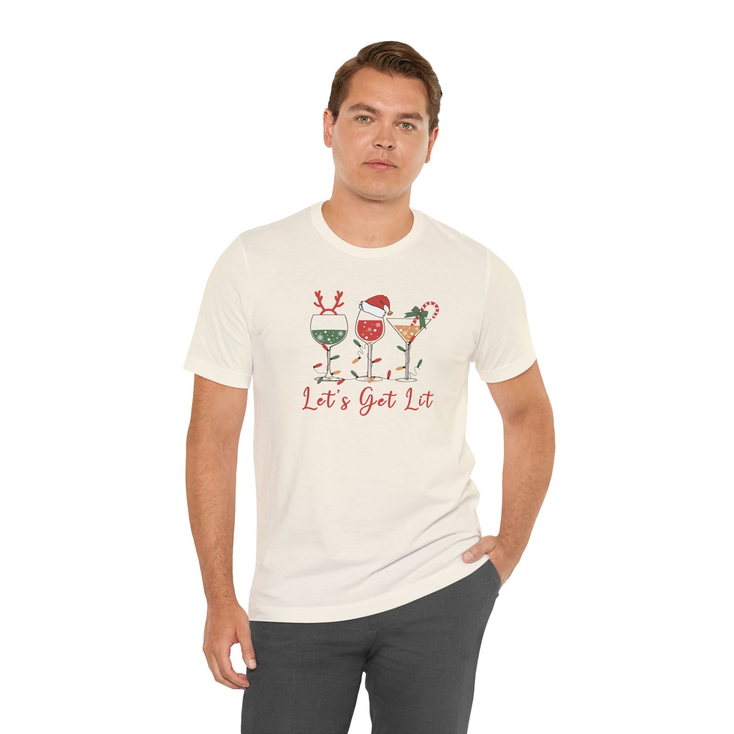 Let’s Get Lit | Funny Holiday Drinks Christmas Shirt