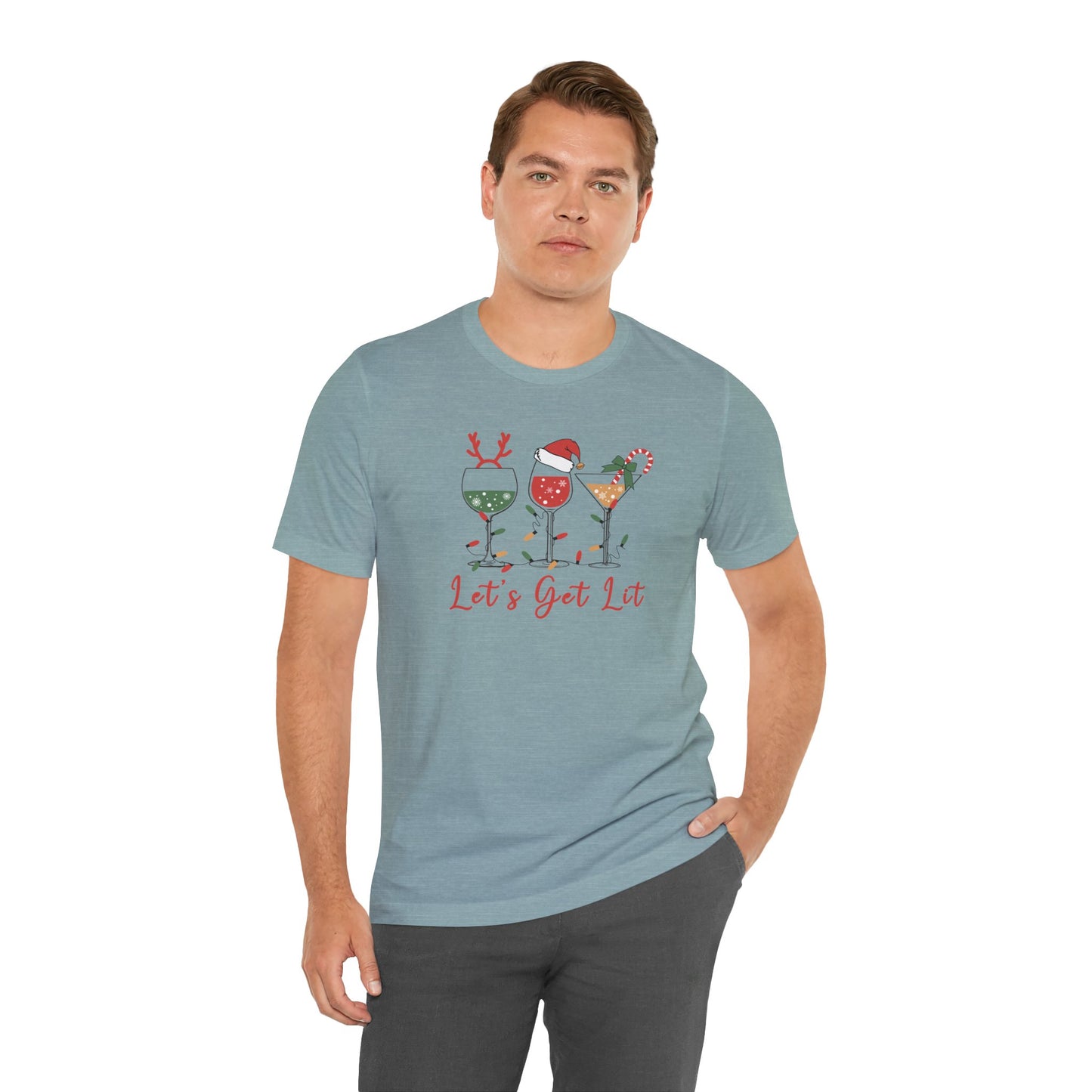 Let’s Get Lit | Funny Holiday Drinks Christmas Shirt