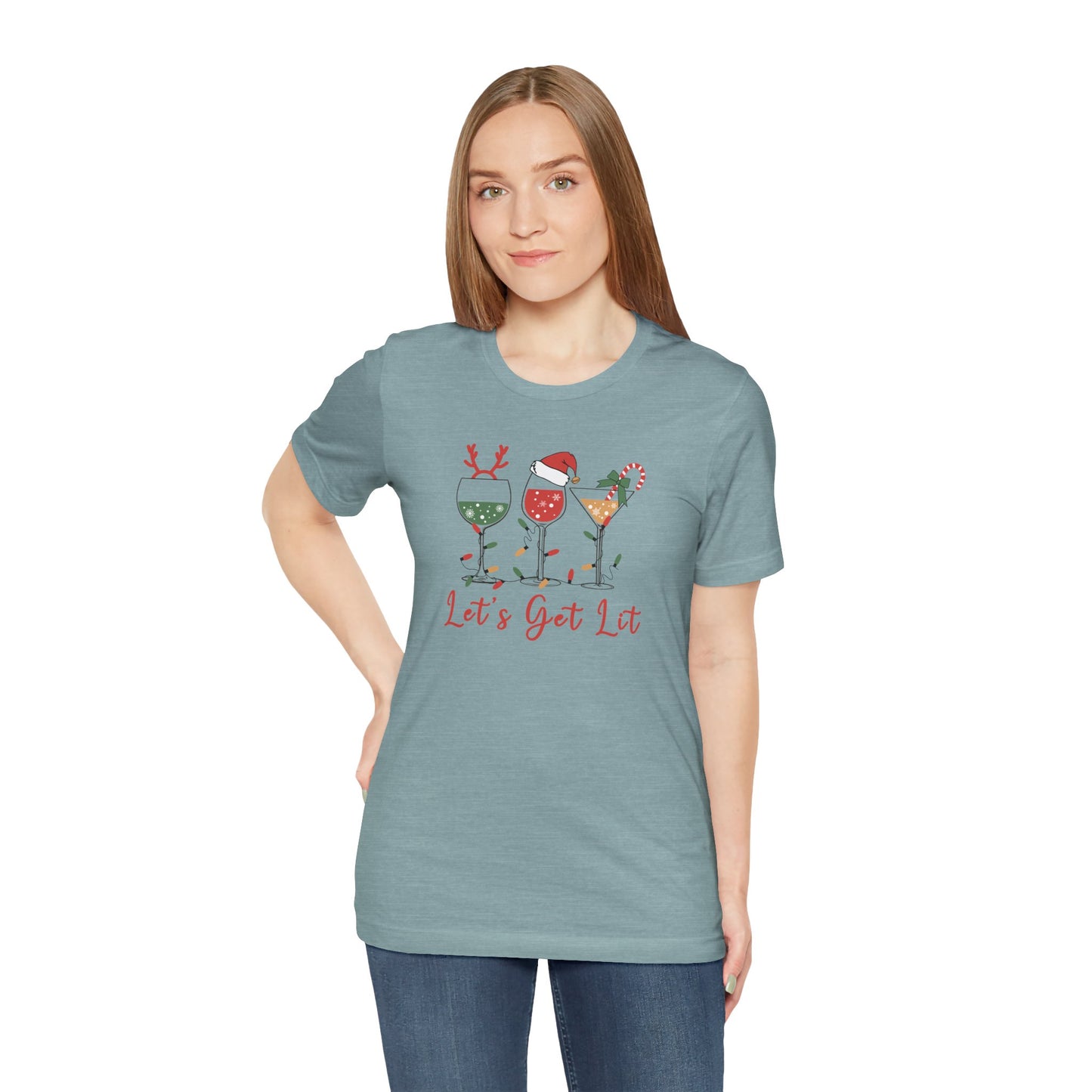 Let’s Get Lit | Funny Holiday Drinks Christmas Shirt