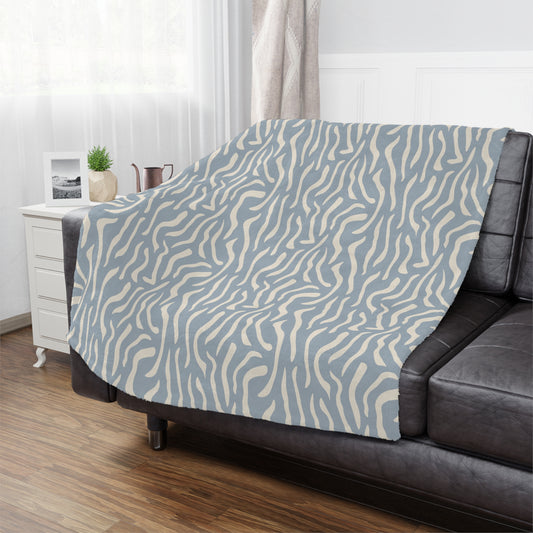 Boho Blue Microfiber Fleece Blanket - Ultra Soft & Cozy Throw