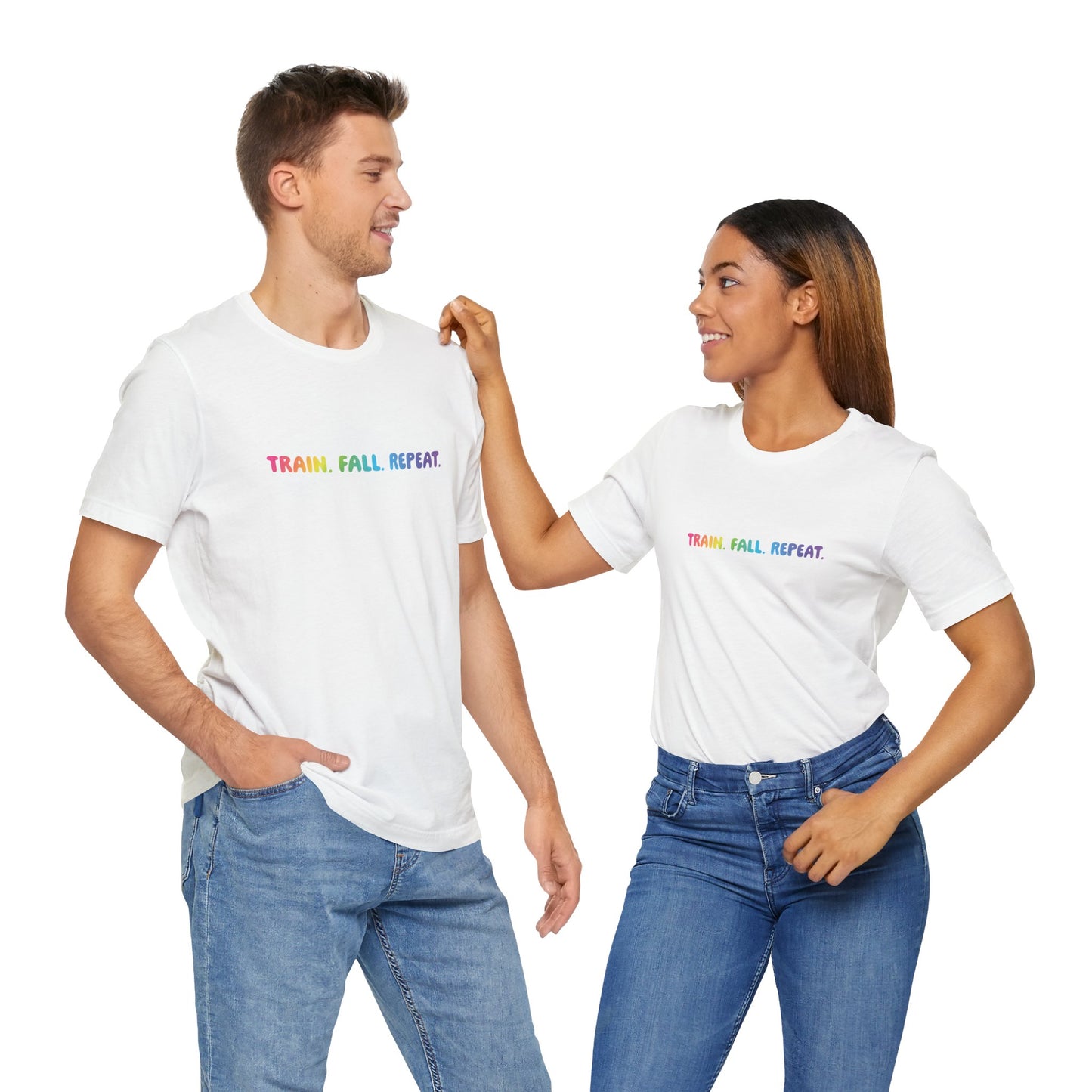 Ninja Warrior TRAIN. FALL. REPEAT. T-Shirt – Optional Gradient Text, Youth & Adult Sizes