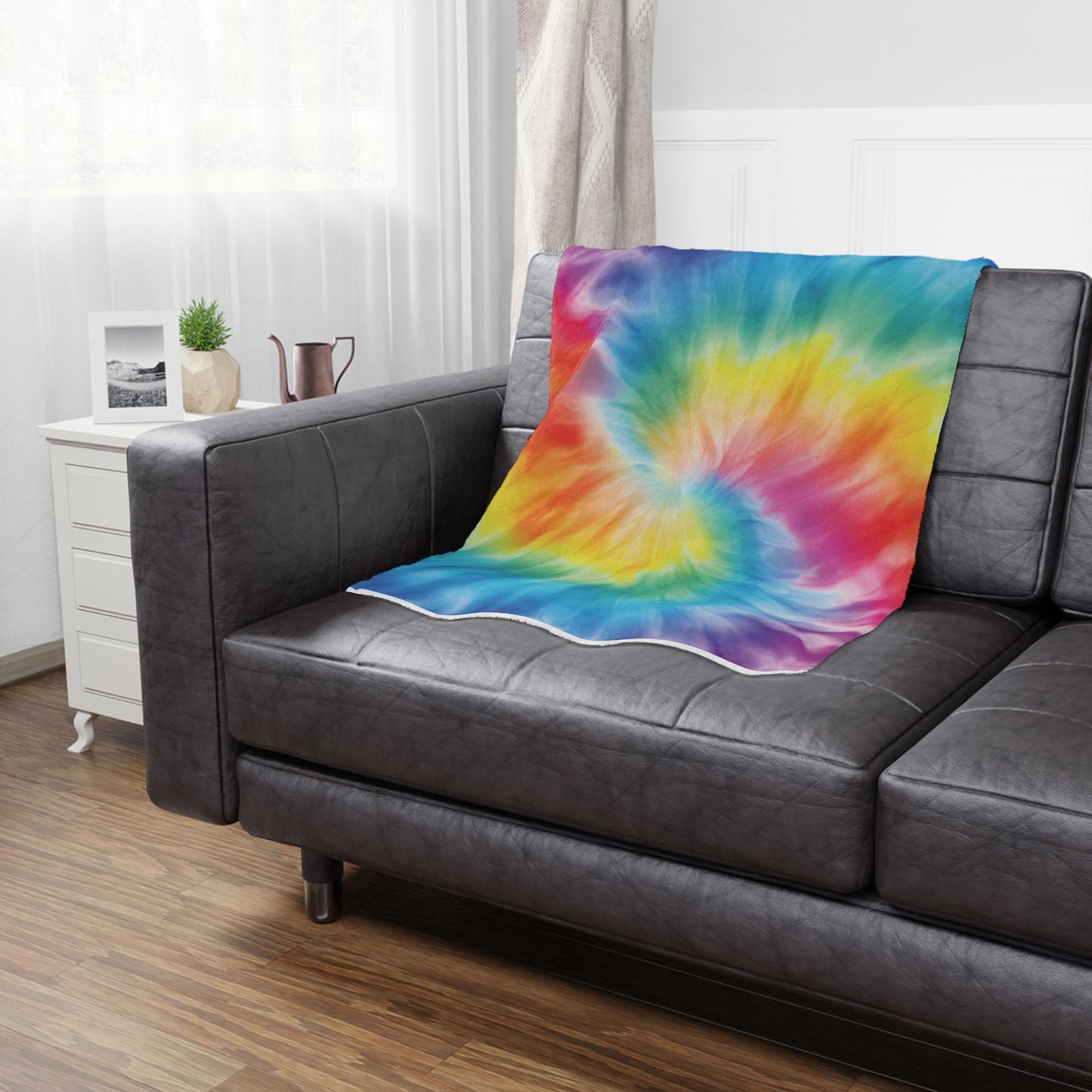 Colorful Tie-Dye Microfiber Fleece Blanket - Ultra Soft & Cozy Throw