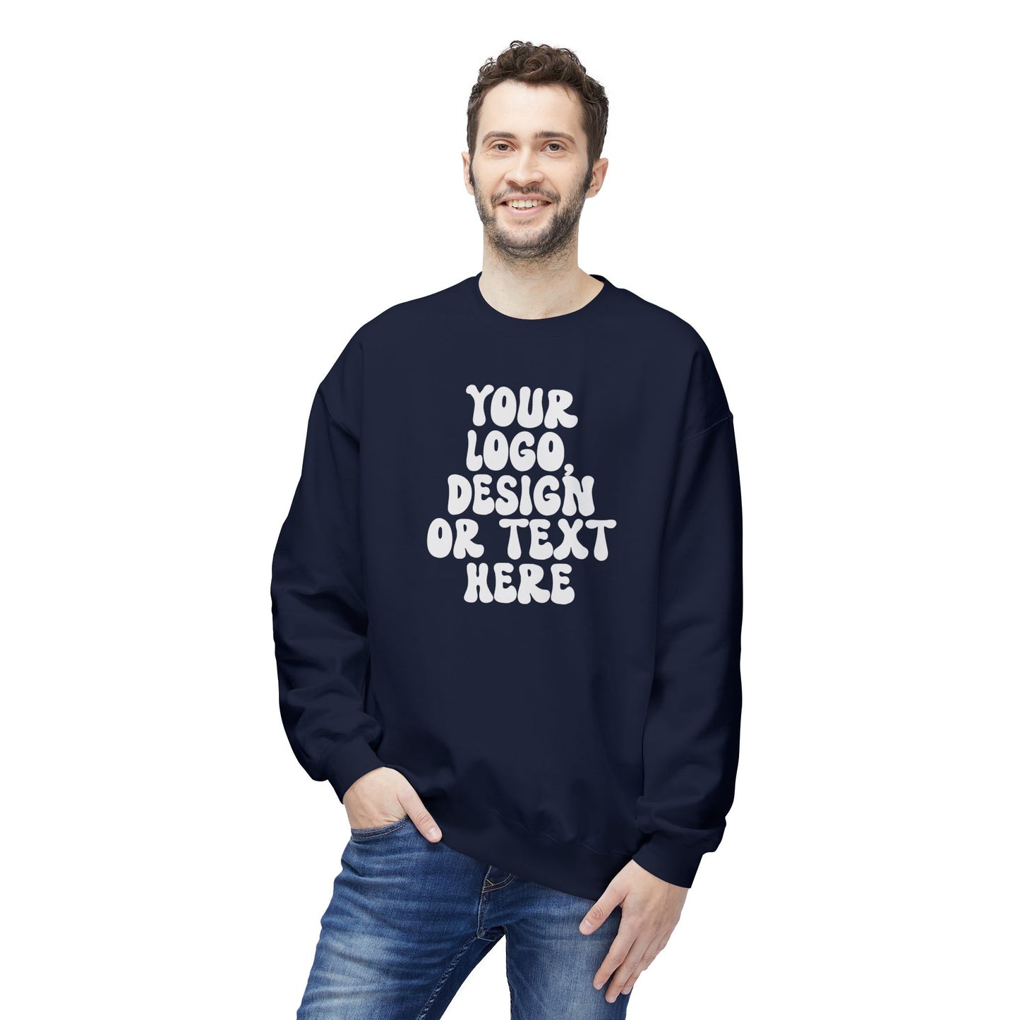 CUSTOM Text, Design or Logo - Unisex Crewneck Sweatshirt (Adult)