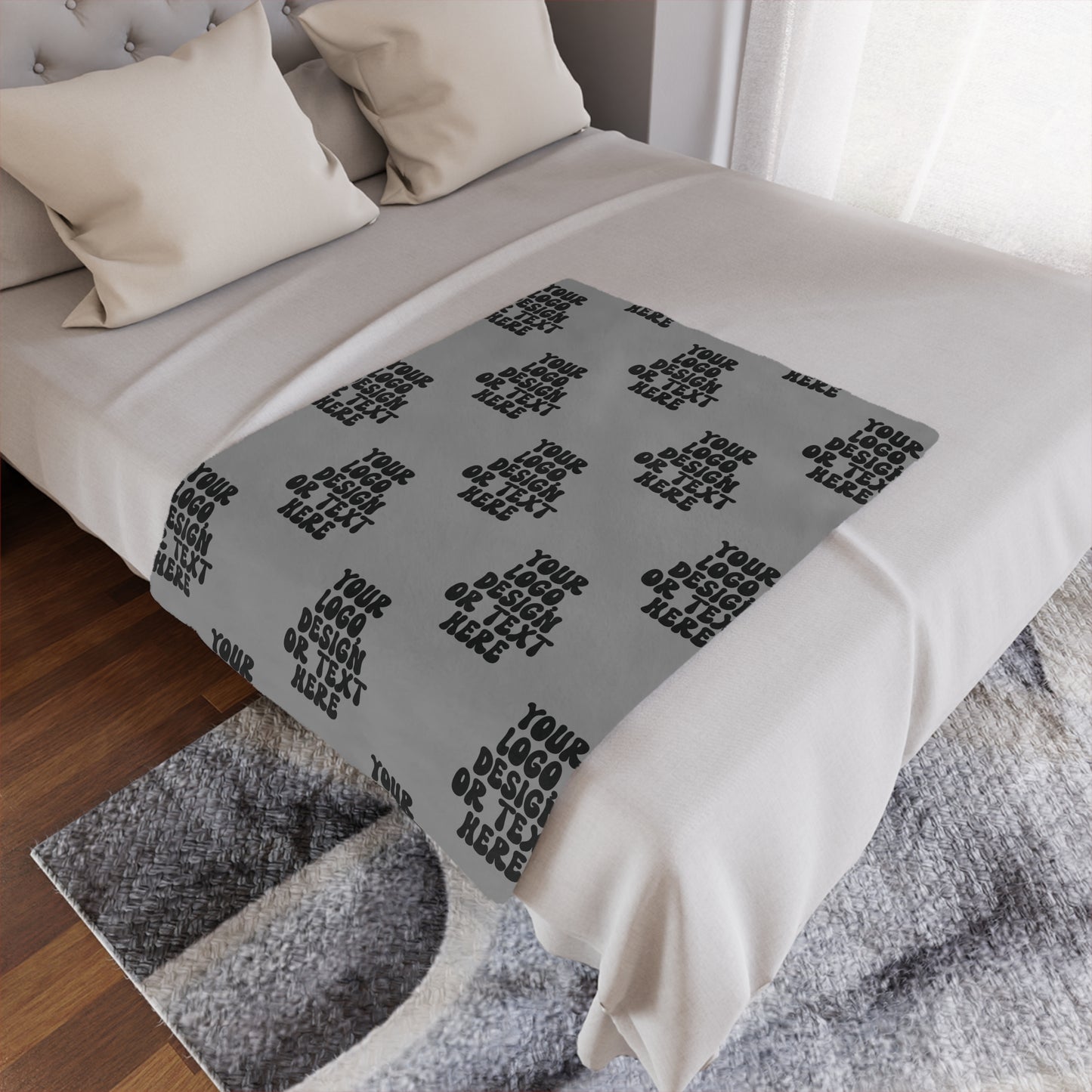 Custom Microfiber Fleece Blanket – Personalized with Pattern, Text, Logo or Design – Ultra Soft & Cozy Throw