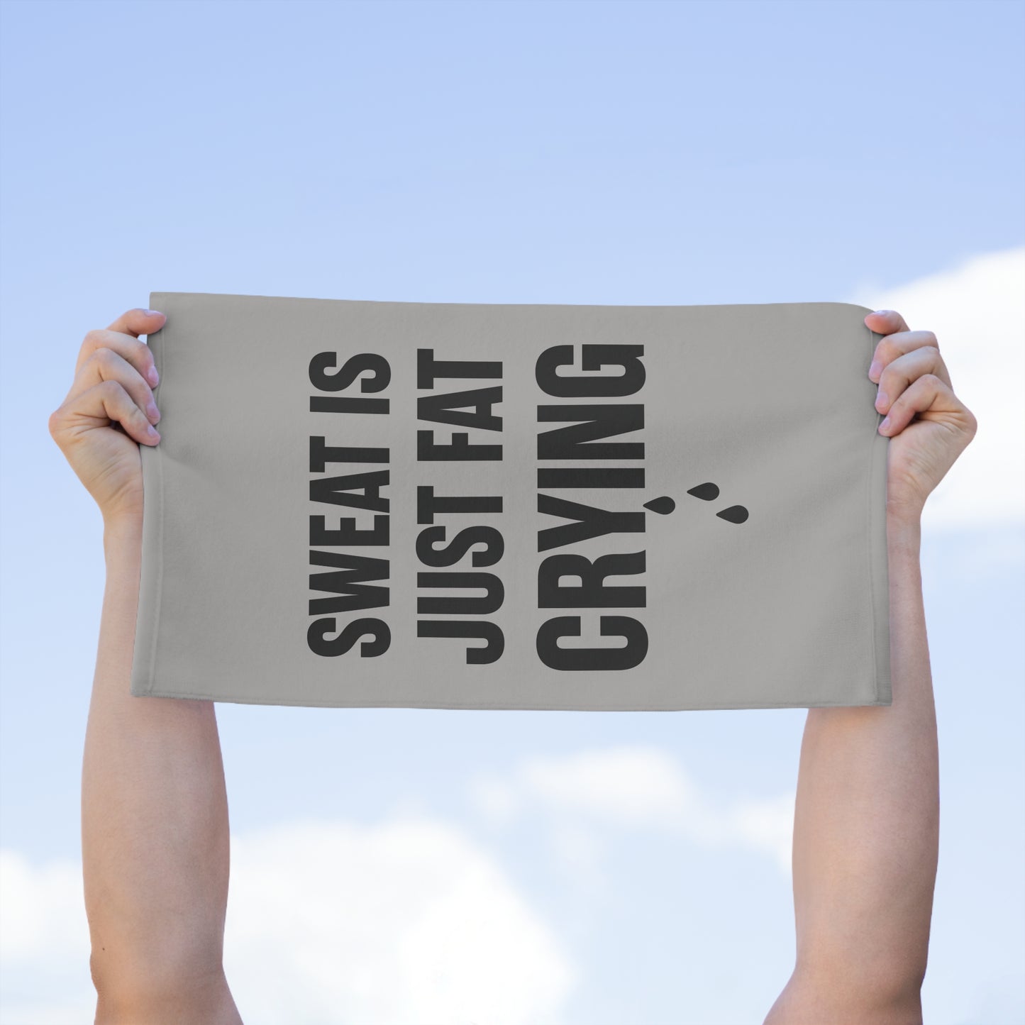 Sweat Is Just Fat Crying Rally Towel | Motivational Gym Towel
