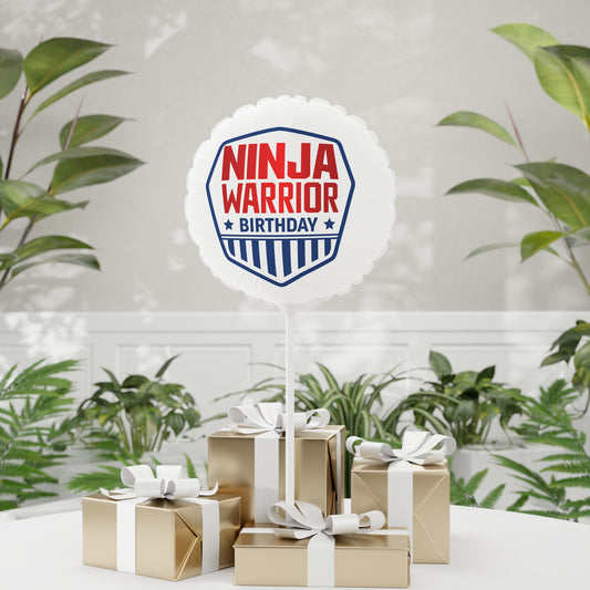 Ninja Warrior Birthday Mylar Balloon with Stick – Party Decoration