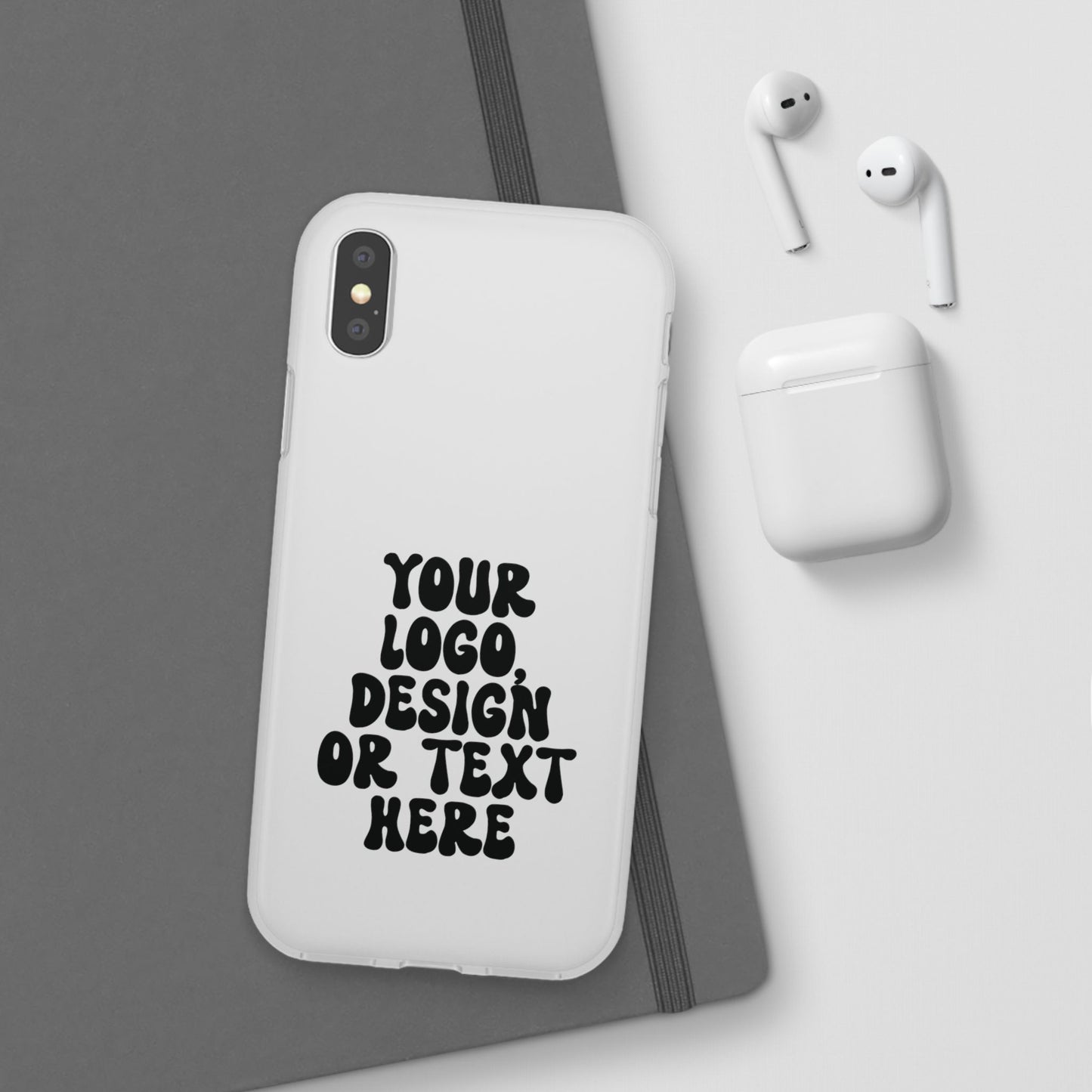 CUSTOM Text, Design or Logo - Flexi Phone Case