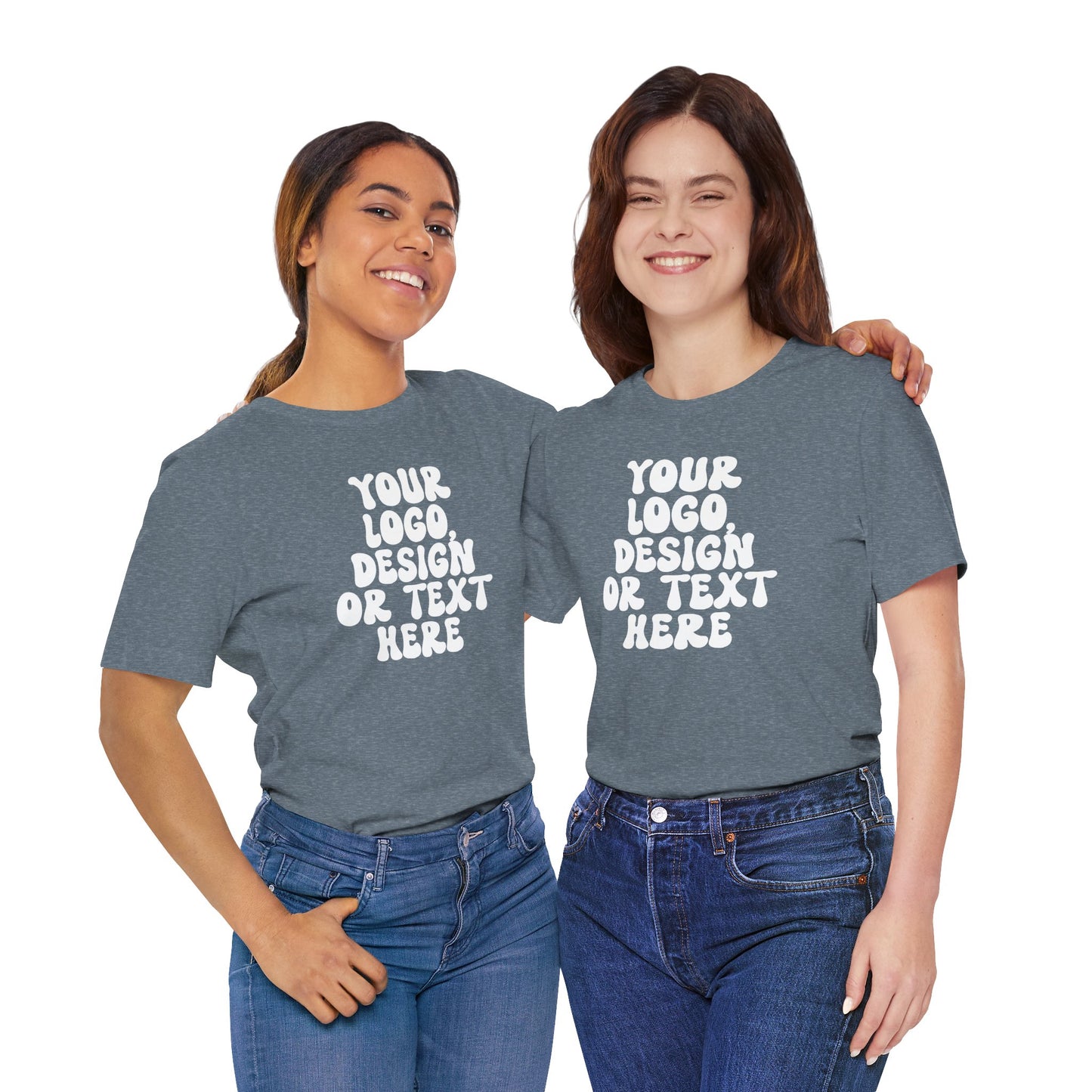 CUSTOM Text, Design or Logo - Unisex T-Shirt (Adult) HEATHER COLORS