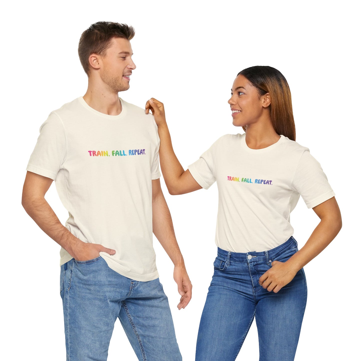 Ninja Warrior TRAIN. FALL. REPEAT. T-Shirt – Optional Gradient Text, Youth & Adult Sizes