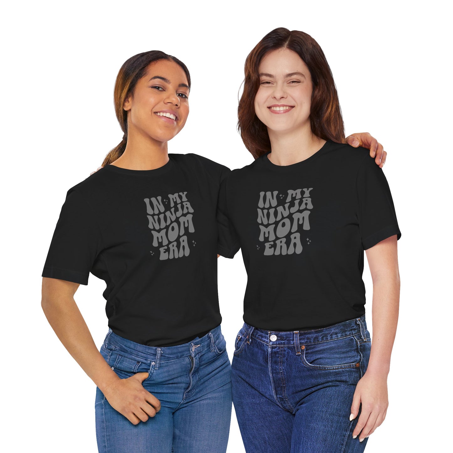 In My Ninja Mom Era T-Shirt, Retro Wavy Font Tee, Multiple Shirt & Text Color Options, Ninja Warrior Mom Shirt