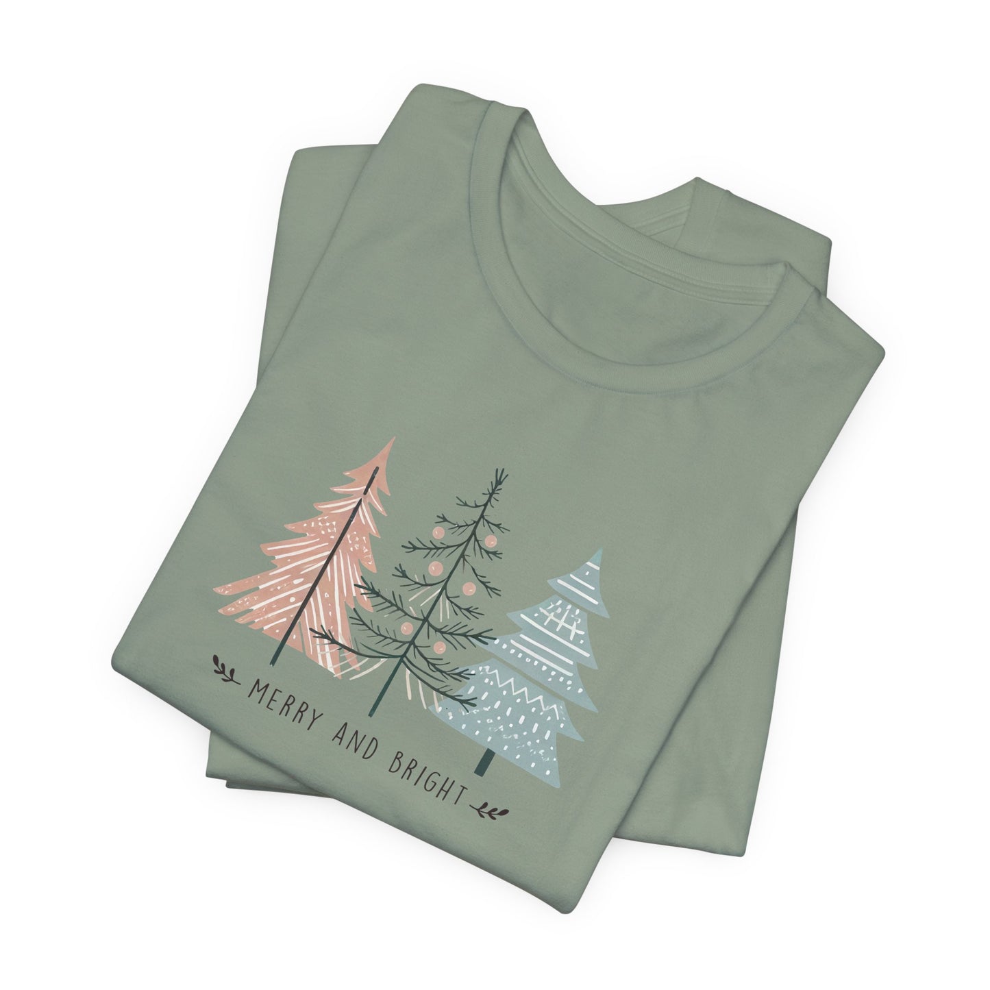 Merry & Bright T-Shirt – Boho Christmas Holiday Tee