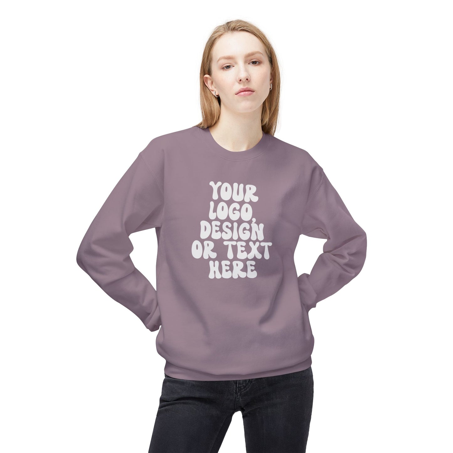 CUSTOM Text, Design or Logo - Unisex Crewneck Sweatshirt (Adult)