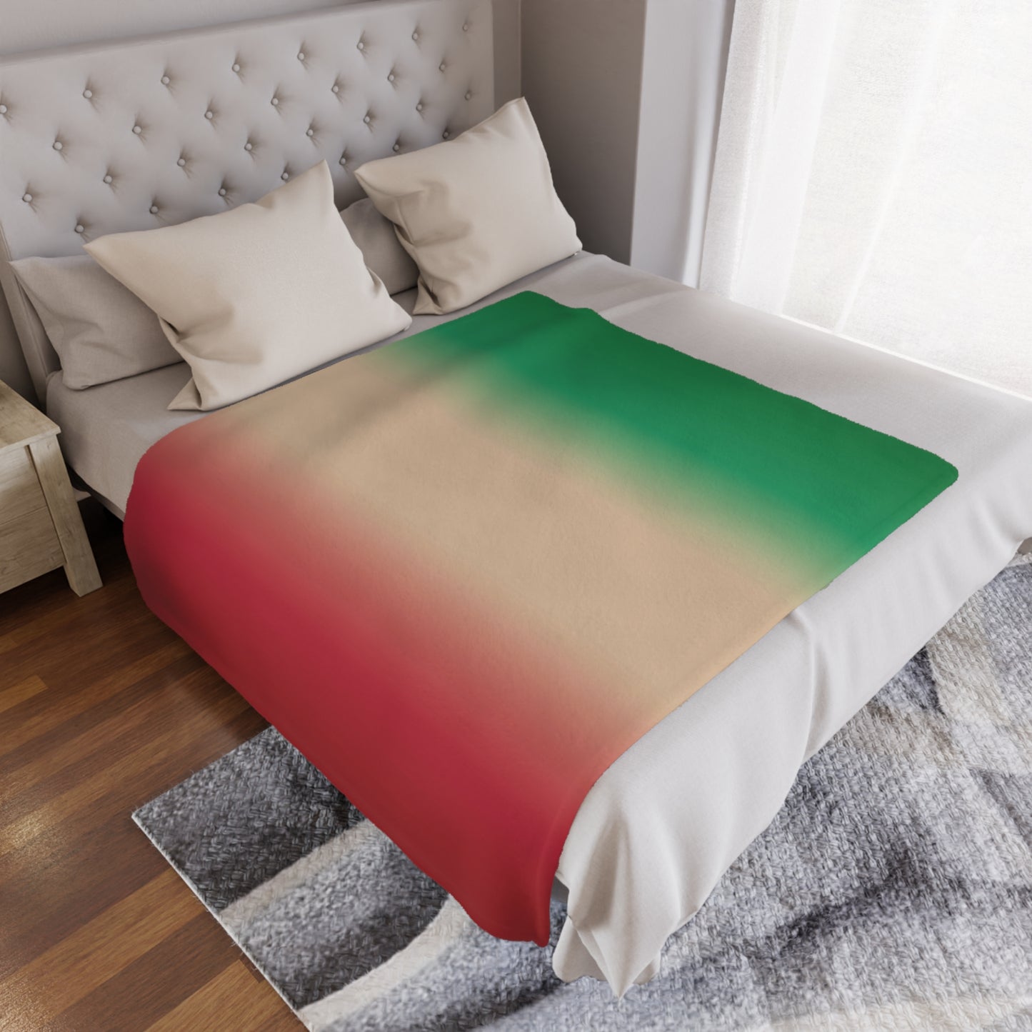 Christmas Gradient Microfiber Fleece Blanket - Ultra Soft & Cozy Throw