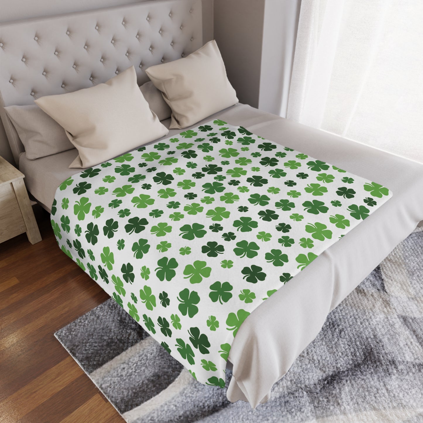 St. Patrick's Day Shamrock Microfiber Fleece Blanket - Ultra Soft & Cozy Throw
