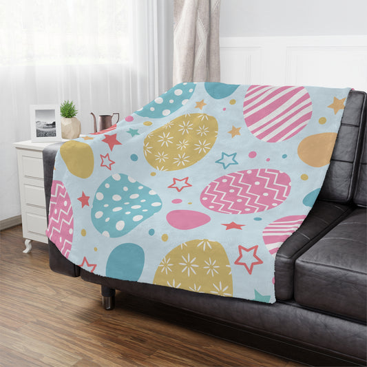 Easter Eggs Microfiber Fleece Blanket - Ultra Soft & Cozy Throw