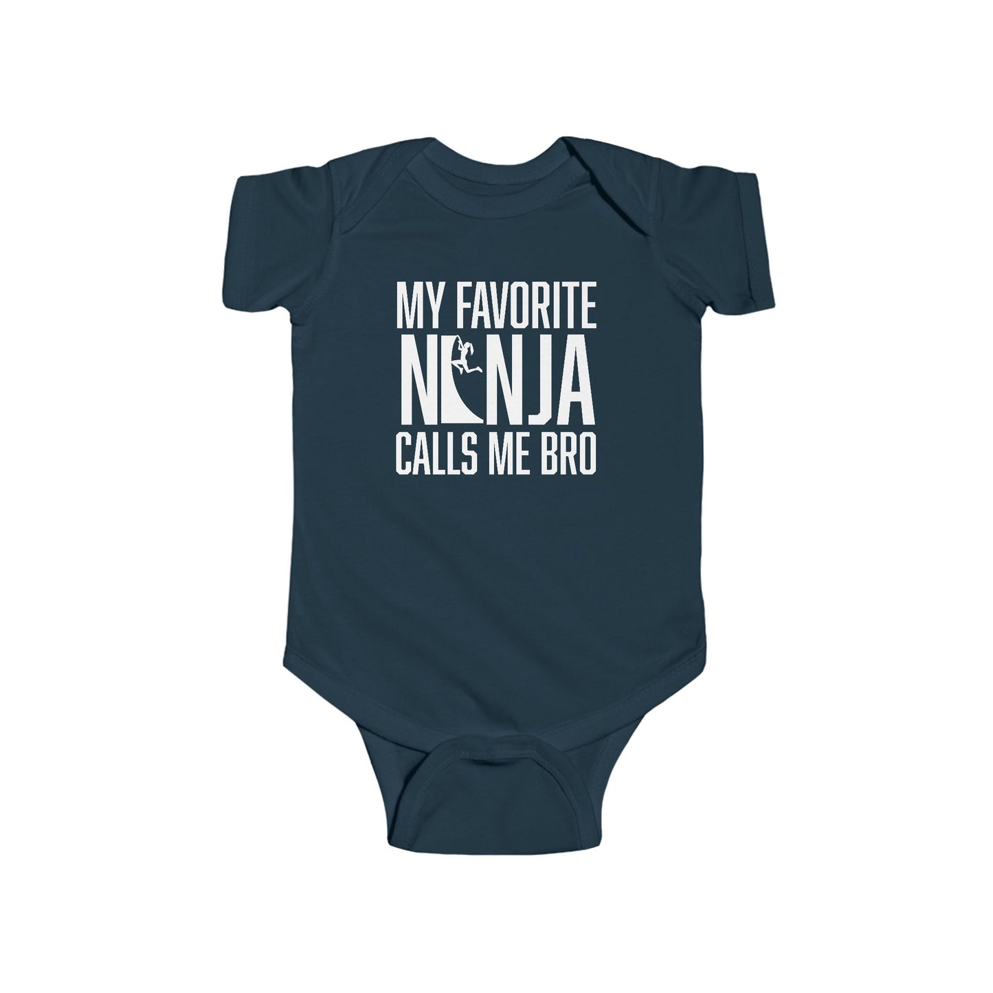 Custom “My Favorite Ninja Calls Me” Baby Onesie – Bro or Sis | Warped Wall Design with Color Options