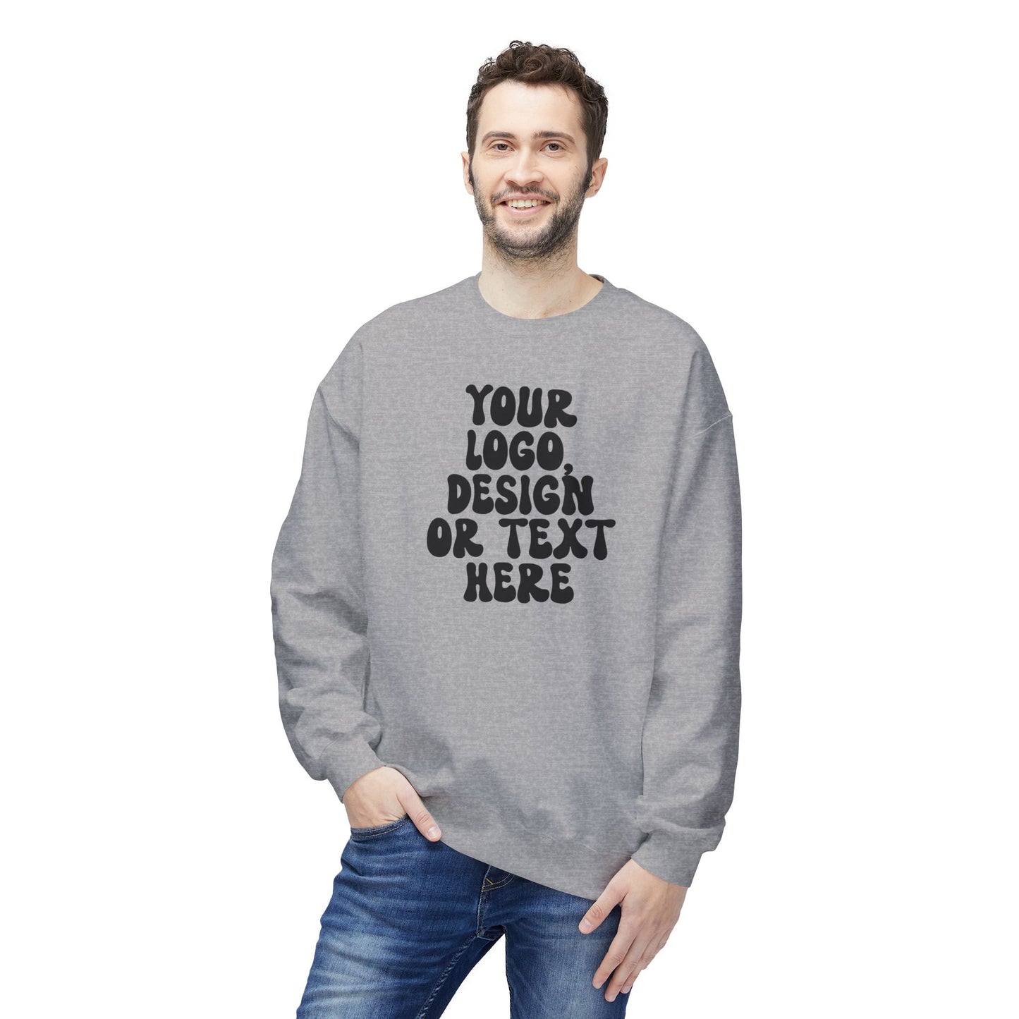 CUSTOM Text, Design or Logo - Unisex Crewneck Sweatshirt (Adult)