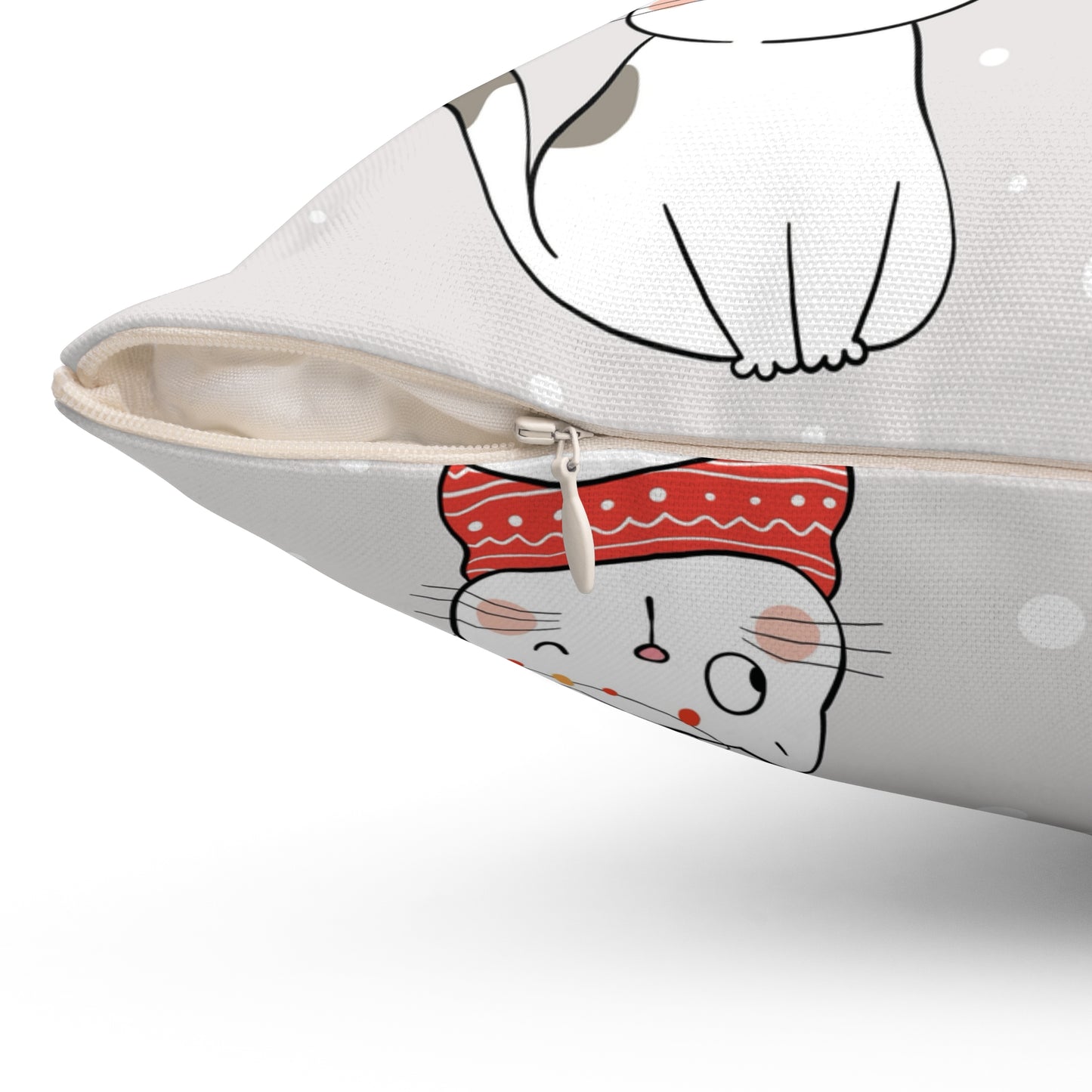 Christmas Kitty Throw Pillow – Festive Holiday Cat Accent