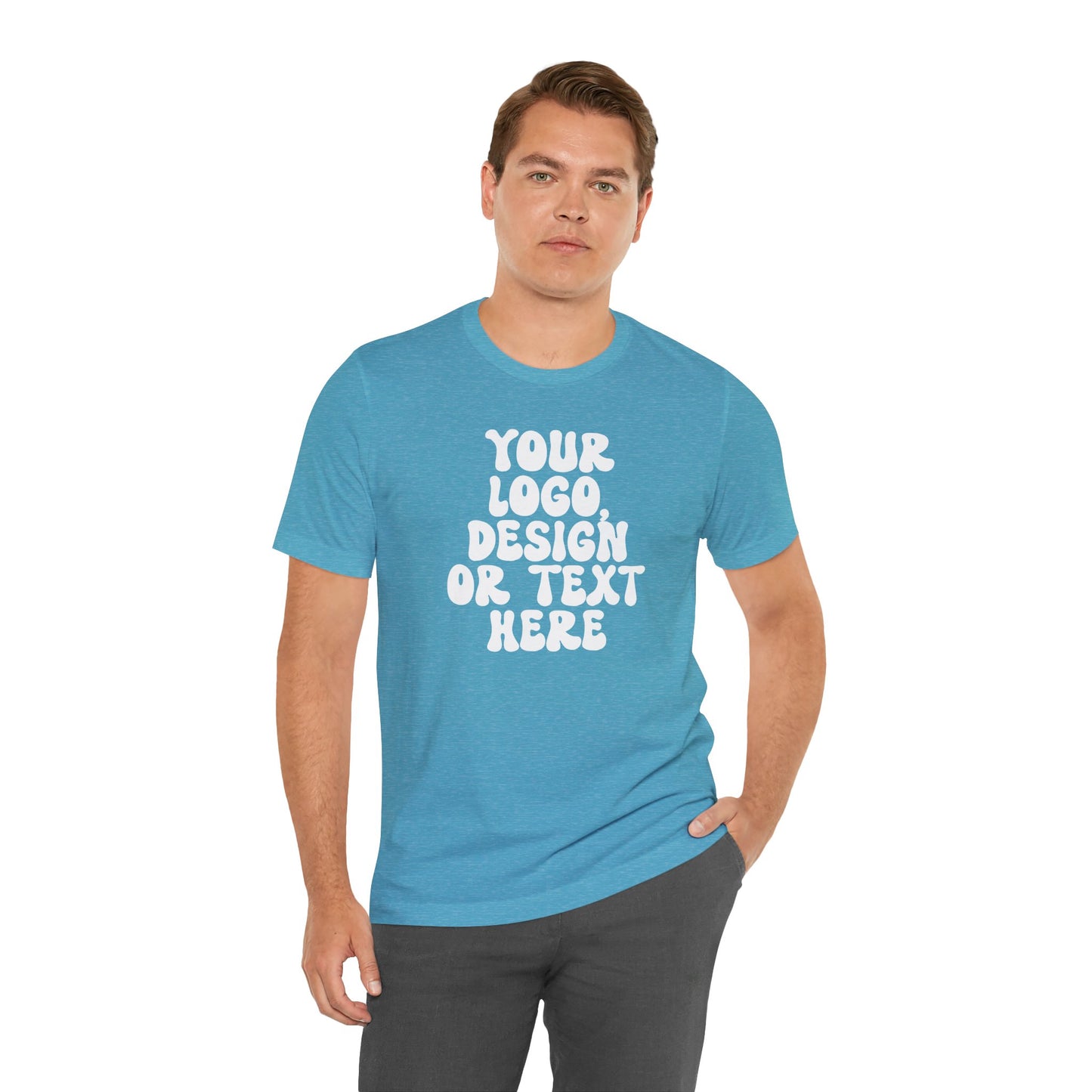 CUSTOM Text, Design or Logo - Unisex T-Shirt (Adult) HEATHER COLORS
