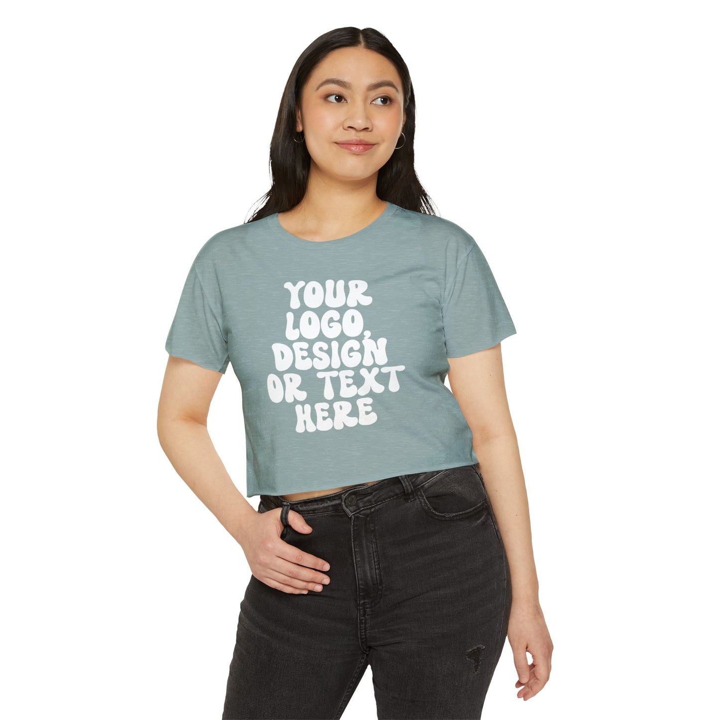 Custom Women’s Crop T-Shirt – Add Your Text, Design, or Logo