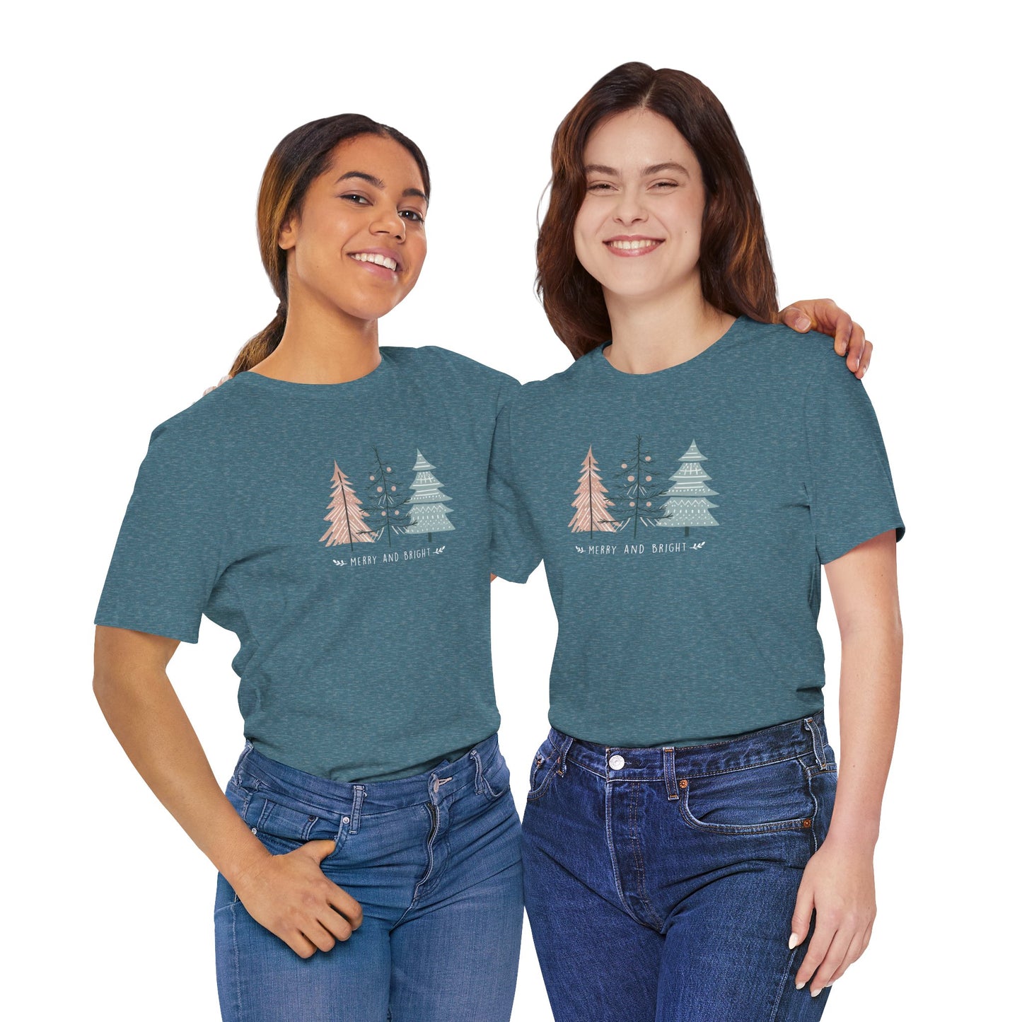 Merry & Bright T-Shirt – Boho Christmas Holiday Tee