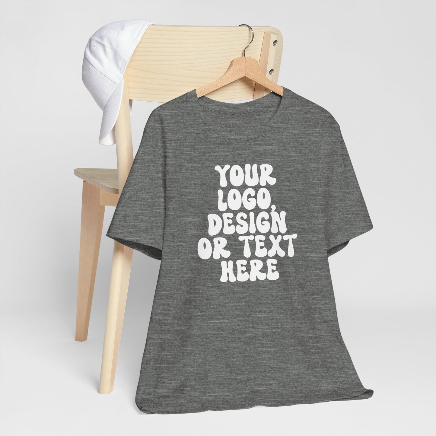 CUSTOM Text, Design or Logo - Unisex T-Shirt (Adult) HEATHER COLORS