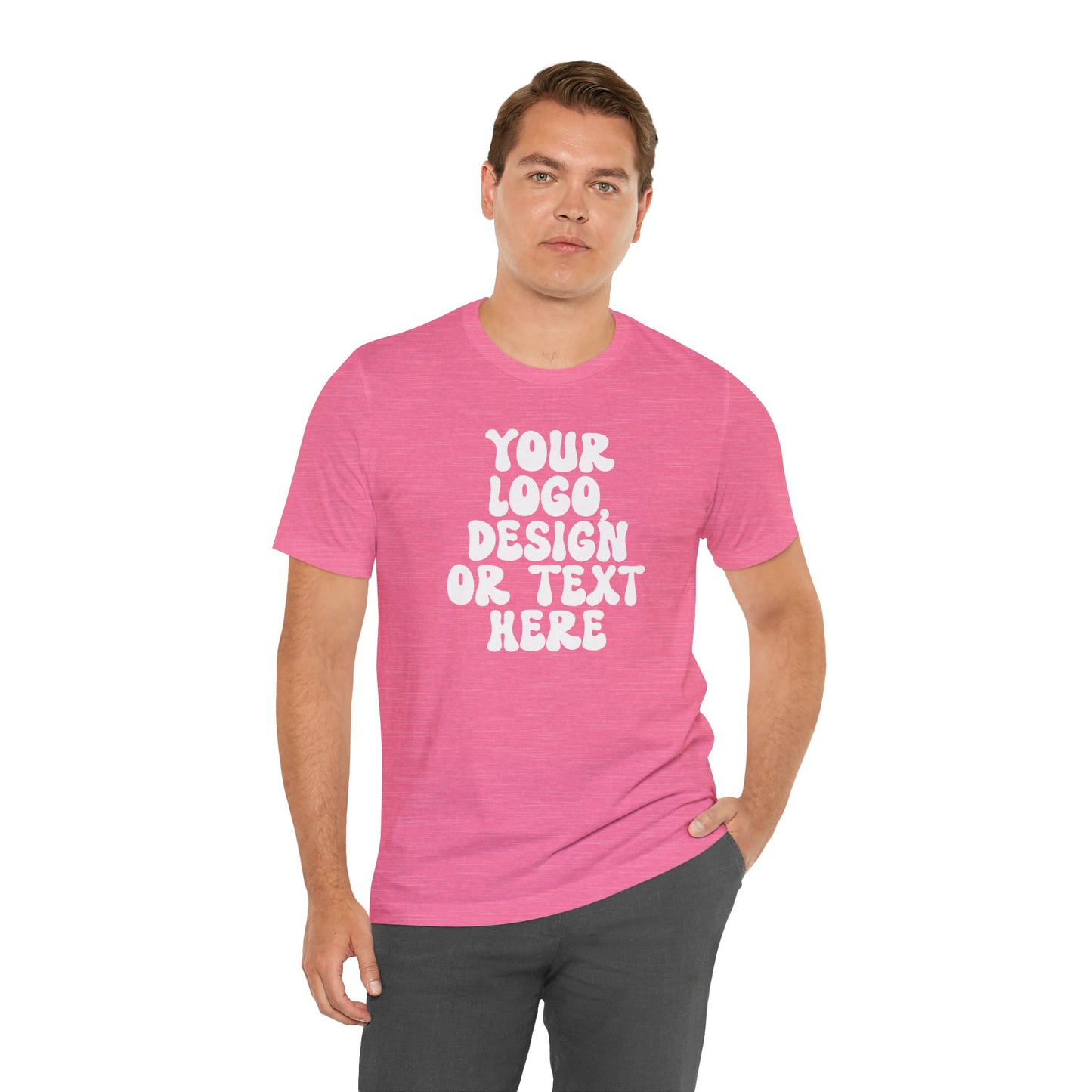 CUSTOM Text, Design or Logo - Unisex T-Shirt (Adult) HEATHER COLORS