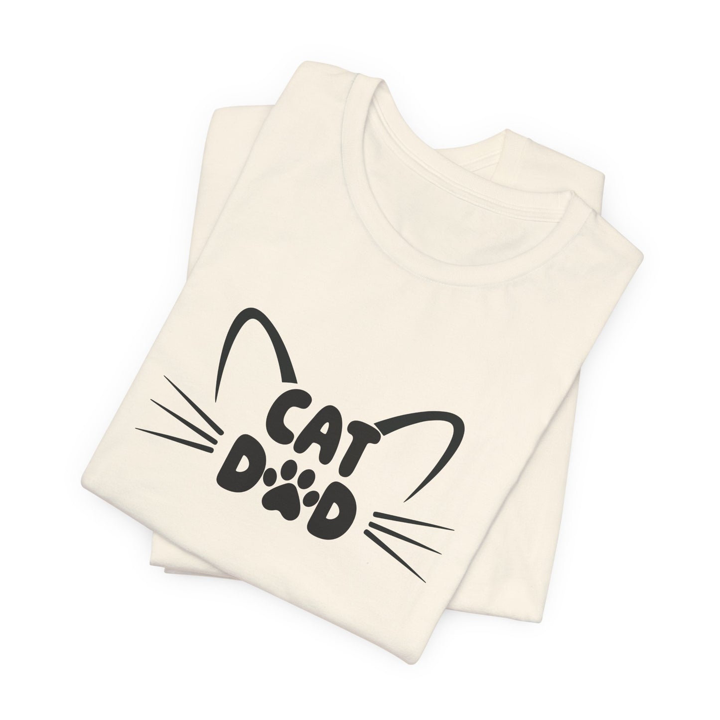 Cat Dad T-Shirt, Cute Cat Ears & Whiskers Design, Paw Print Graphic, Cat Lover Shirt