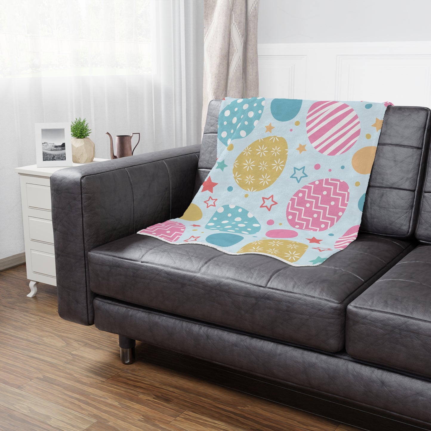 Easter Eggs Microfiber Fleece Blanket - Ultra Soft & Cozy Throw