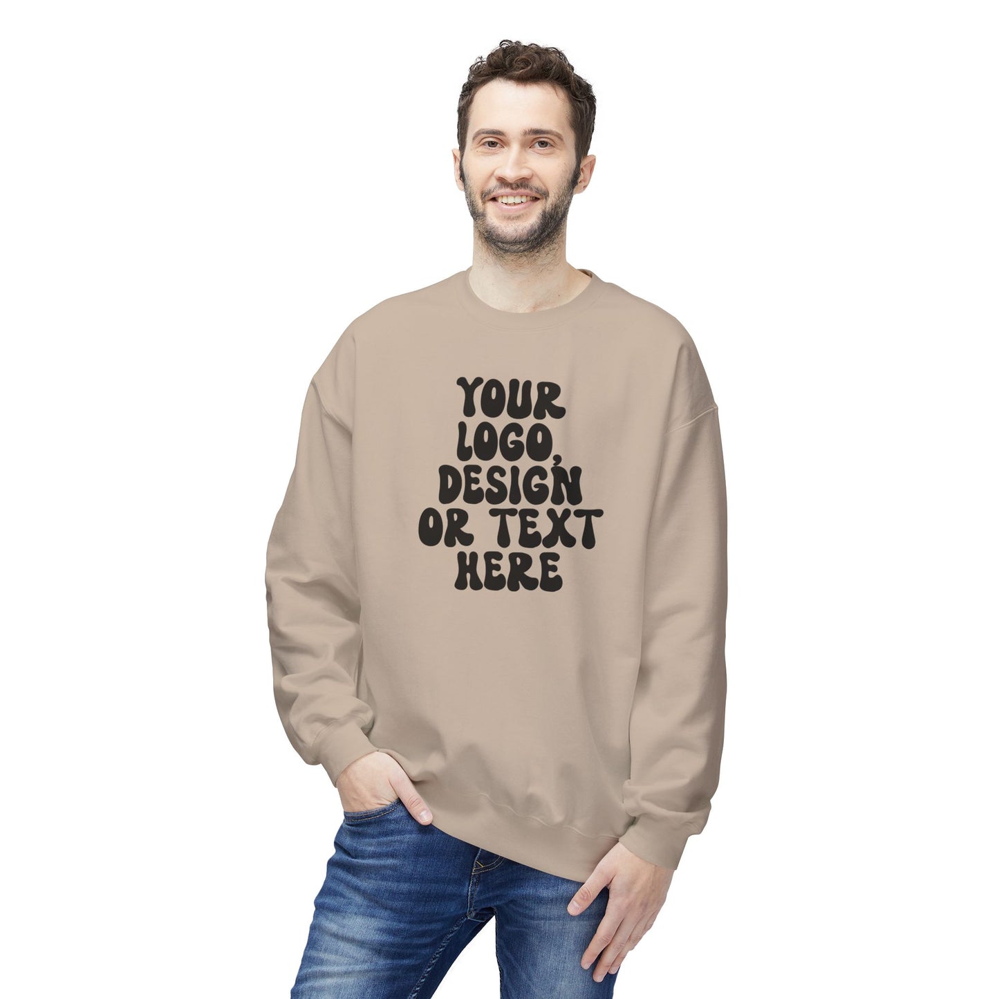 CUSTOM Text, Design or Logo - Unisex Crewneck Sweatshirt (Adult)