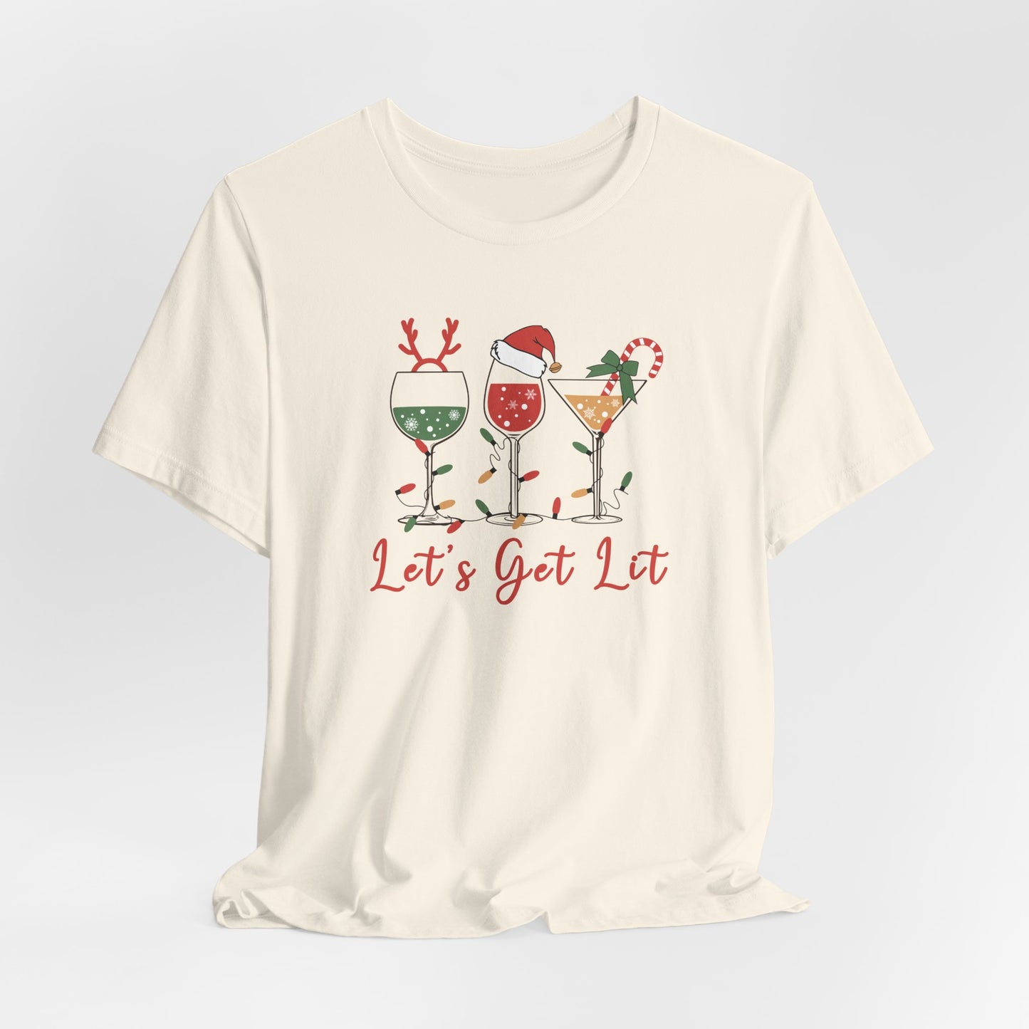 Let’s Get Lit | Funny Holiday Drinks Christmas Shirt