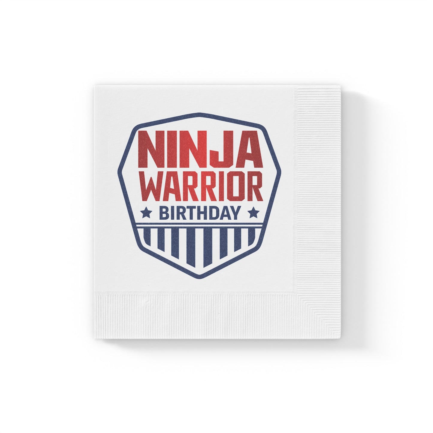 Ninja Warrior Birthday White Coined Napkins | Party Supplies (50 or 100 Pack)
