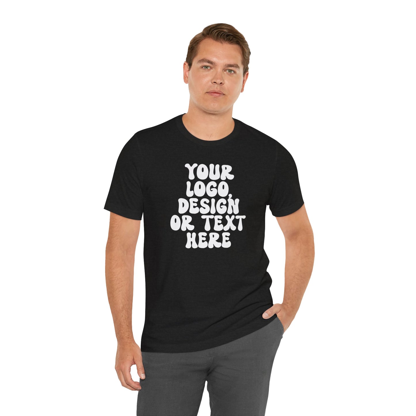 CUSTOM Text, Design or Logo - Unisex T-Shirt (Adult) HEATHER COLORS