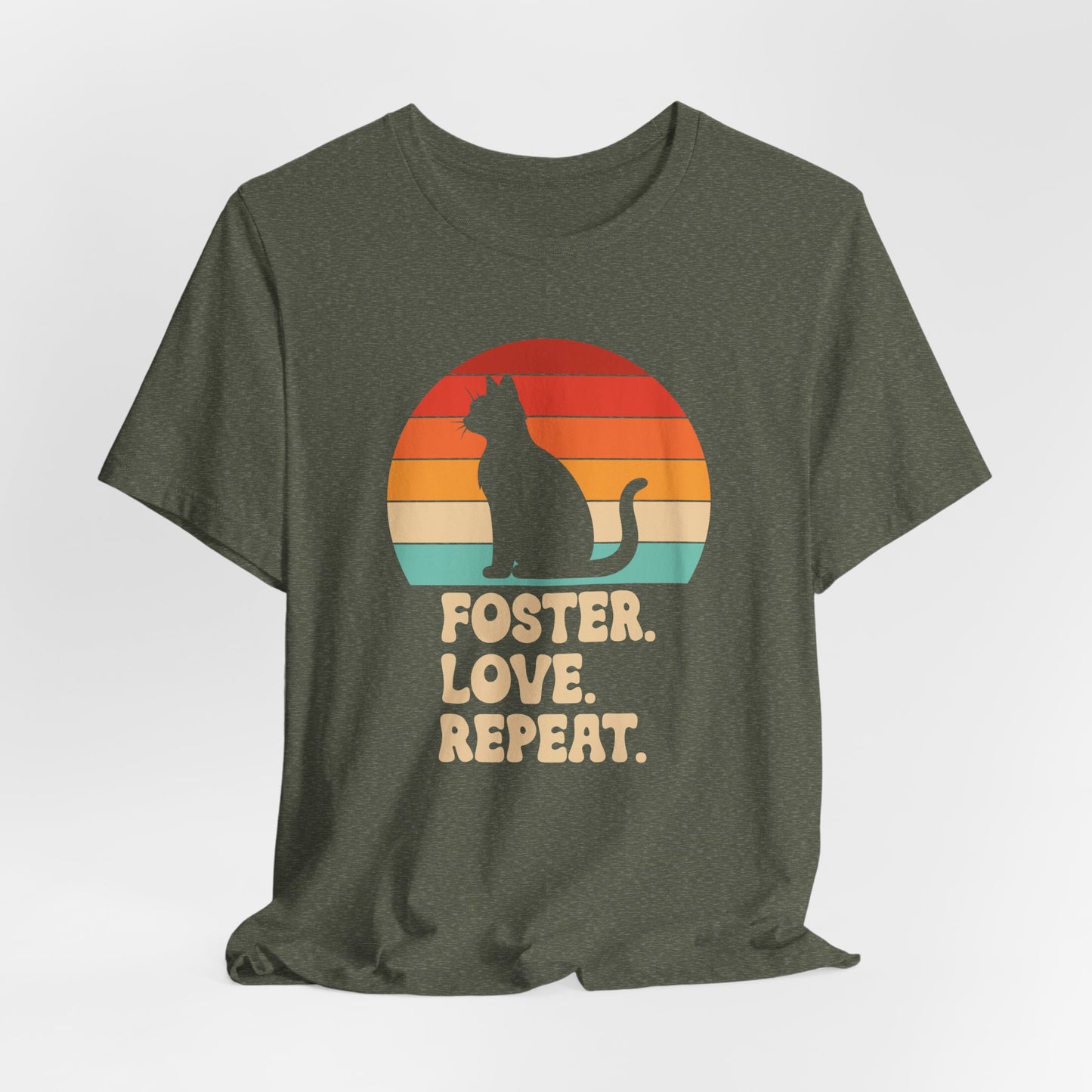 Retro Sunset Animal Rescue T-Shirt – Cat, Dog & Paw Print Designs