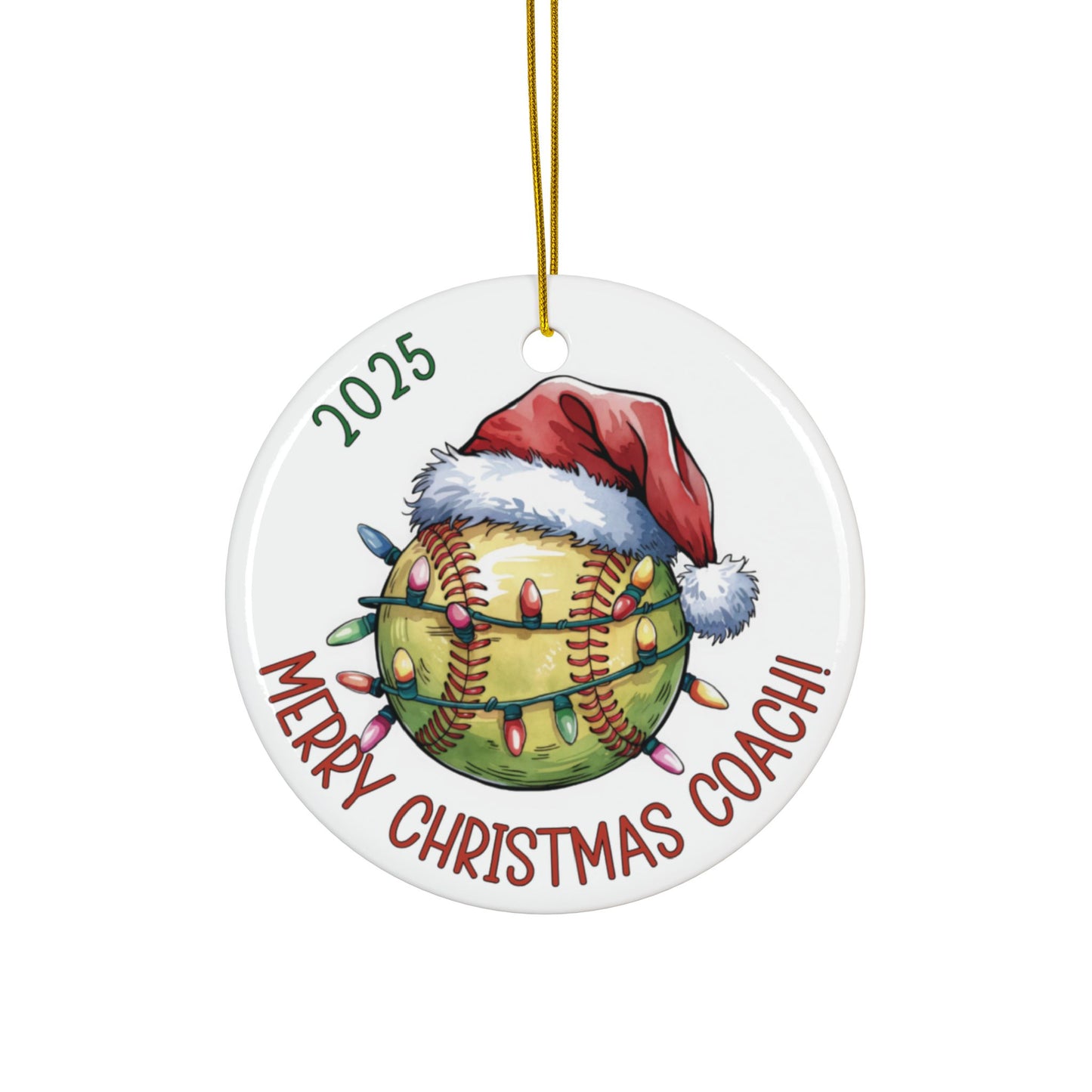 Softball Coach Ceramic Christmas Ornament – Team Gift Keepsake