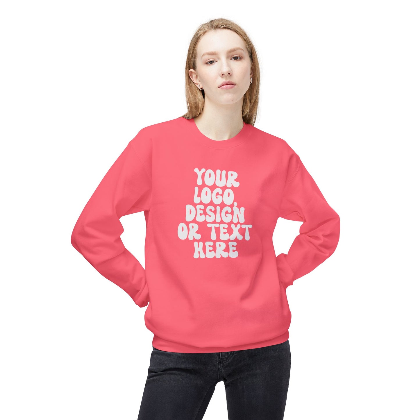 CUSTOM Text, Design or Logo - Unisex Crewneck Sweatshirt (Adult)