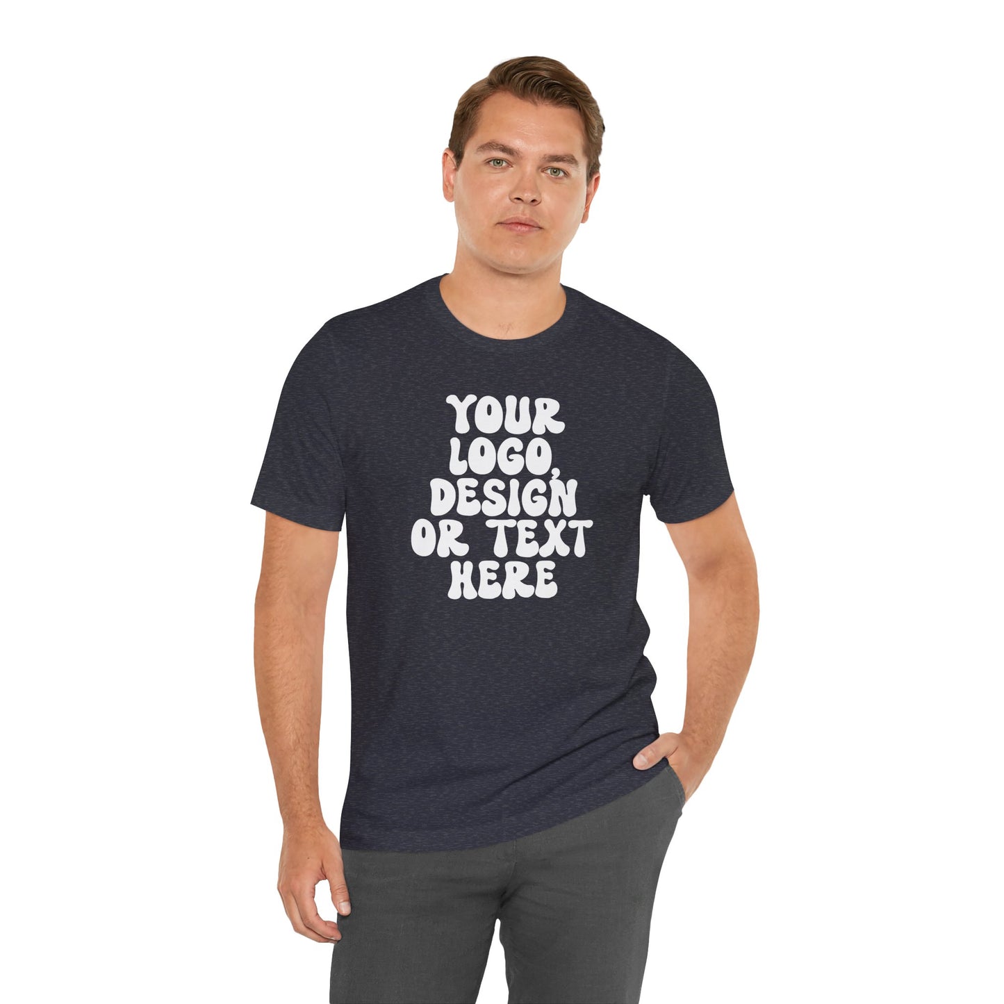 CUSTOM Text, Design or Logo - Unisex T-Shirt (Adult) HEATHER COLORS