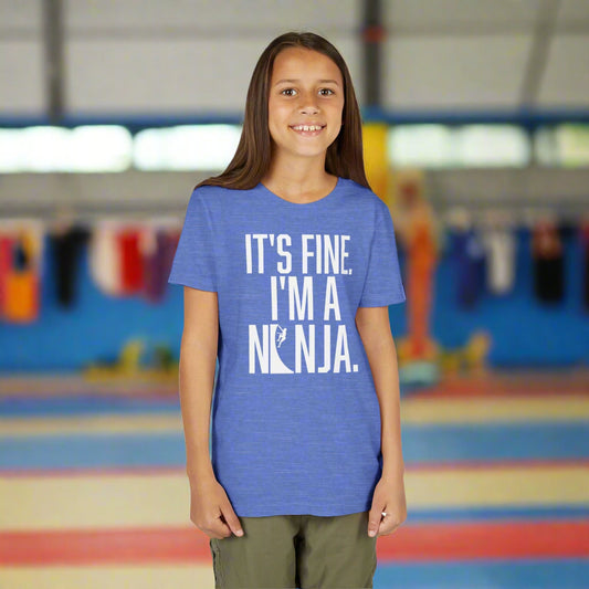 Youth Ninja T-Shirt – “It’s Fine, I’m a Ninja” Funny Athlete Shirt