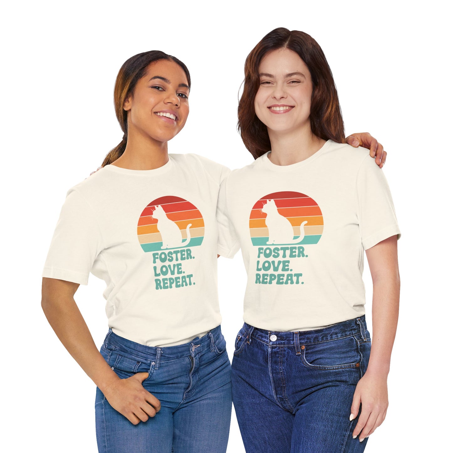 Retro Sunset Animal Rescue T-Shirt – Cat, Dog & Paw Print Designs