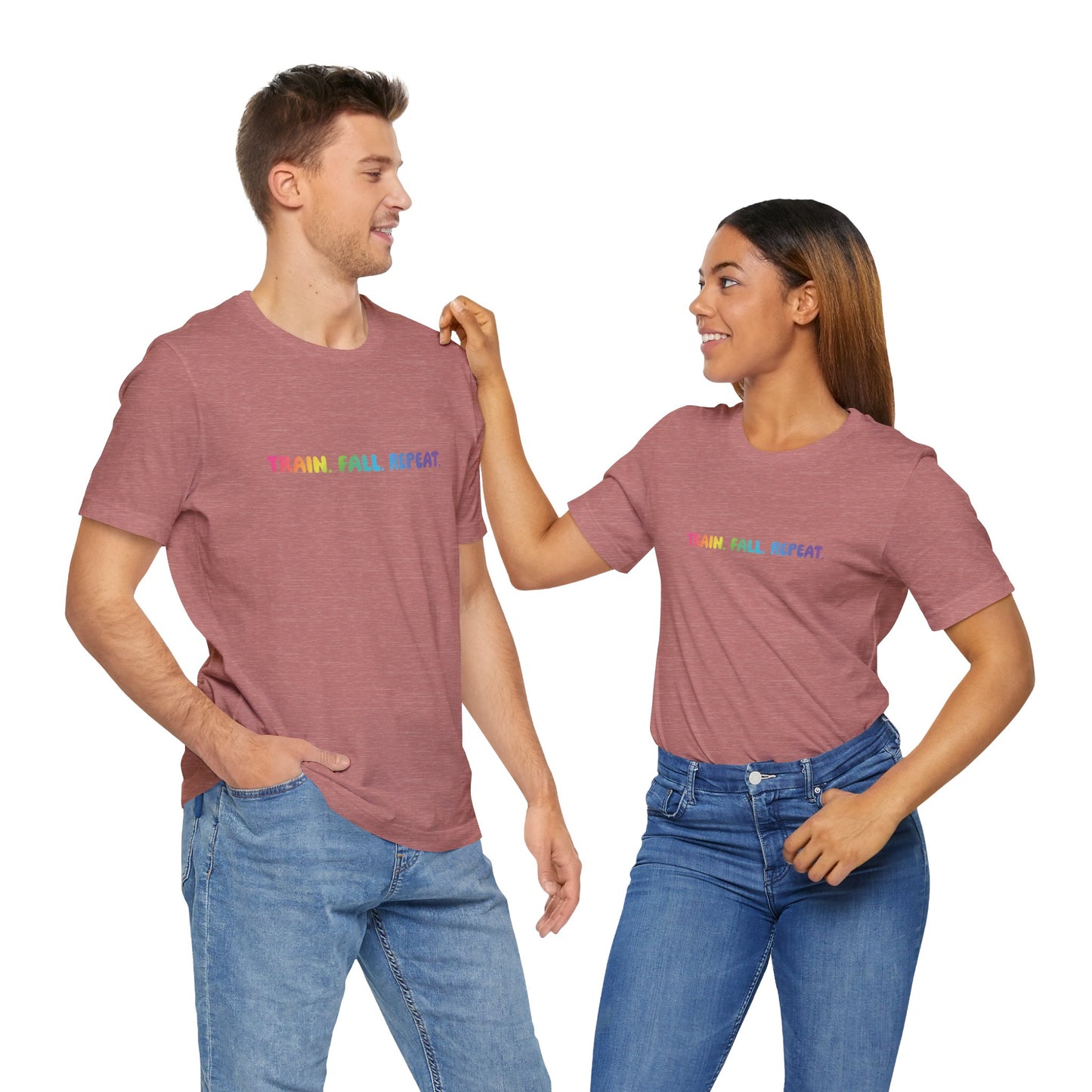 Ninja Warrior TRAIN. FALL. REPEAT. T-Shirt – Optional Gradient Text, Youth & Adult Sizes
