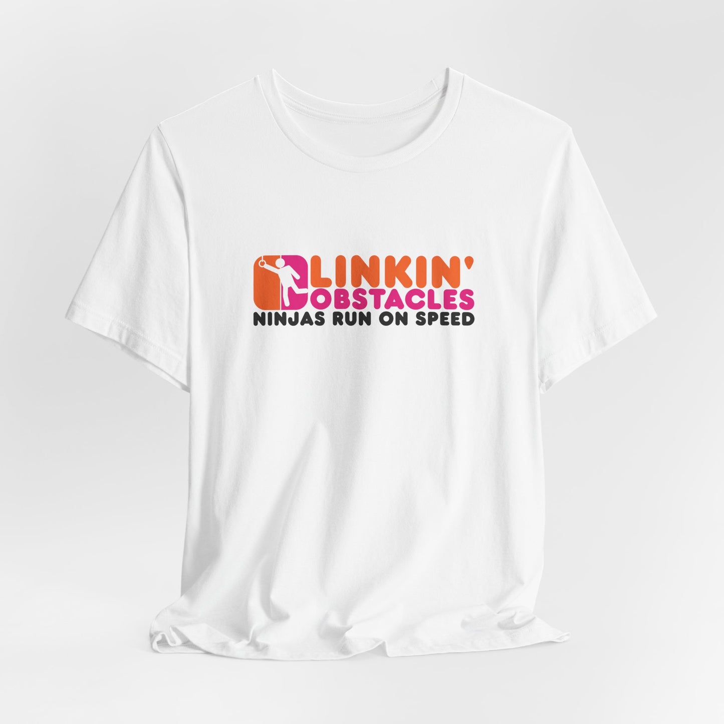Linkin’ Obstacles T-Shirt – Dunkin’ Donuts Parody Tee for Obstacle Course Fans