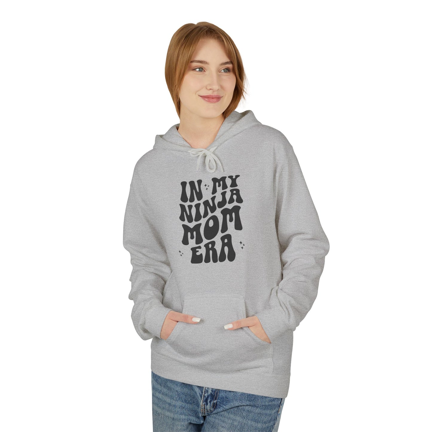 In My Ninja Mom Era Hoodie, Retro Wavy Font, Multiple Hoodie & Text Color Options, Ninja Warrior Mom Sweatshirt
