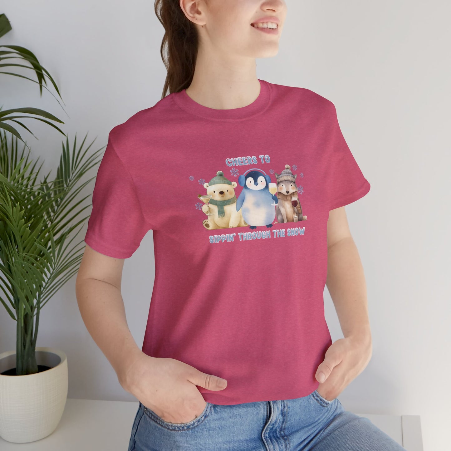Cheers to Sippin’ Through the Snow | Holiday Snow Animals Shirt