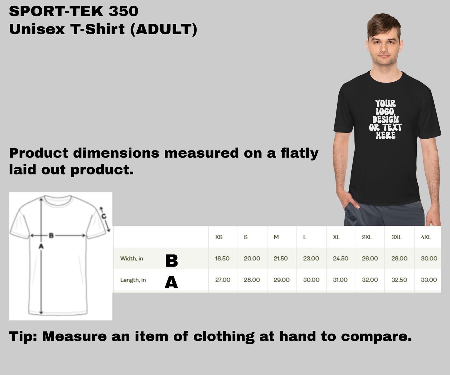 CUSTOM Text, Design or Logo -  Sport-Tek Moisture Wicking Competitor Tee (Adult)