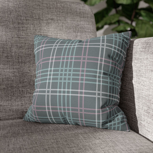 Gray Plaid Throw Pillow or Pillowcase