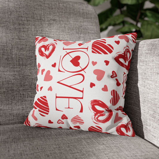 Valentine's Love & Hearts Throw Pillow