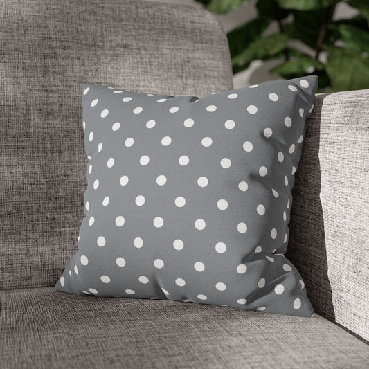 Gray Polka Dots Throw Pillow