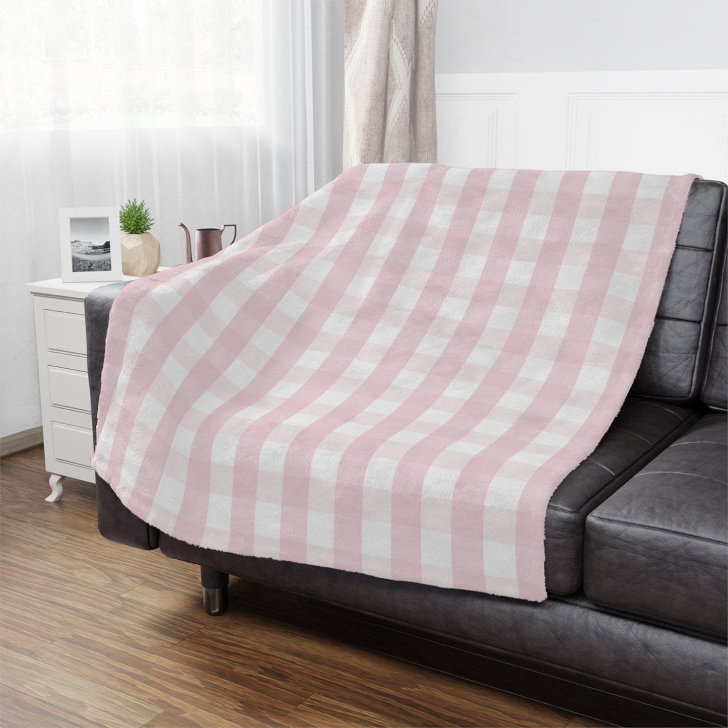 Checkered Microfiber Fleece Blanket - Ultra Soft & Cozy Throw
